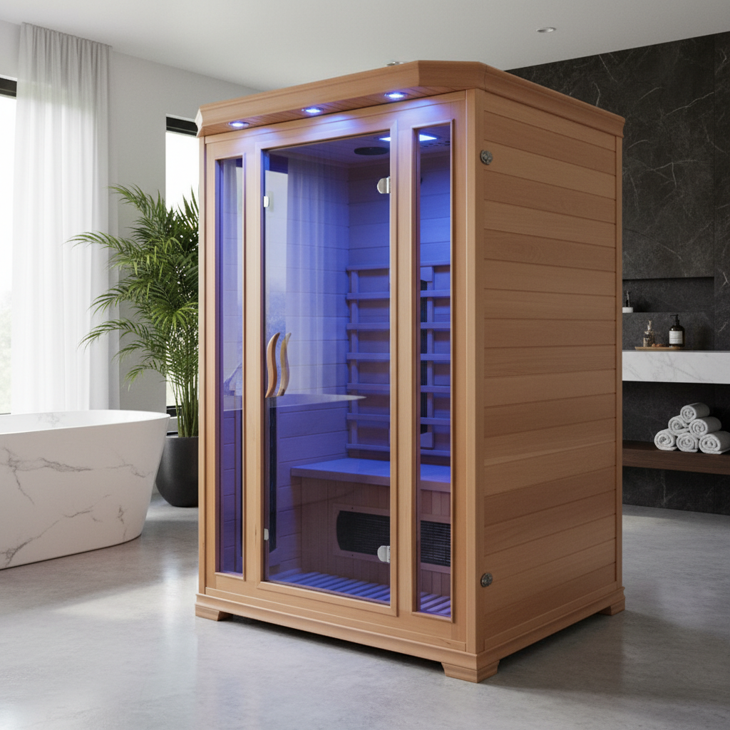 Modern Sauna in Home Setting